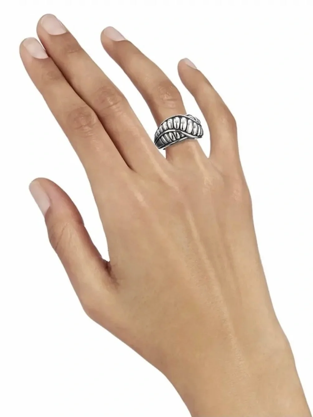 LAGOS Chi Chi Fluted Crossover Ring in Sterling Silver Size 7 NWOT